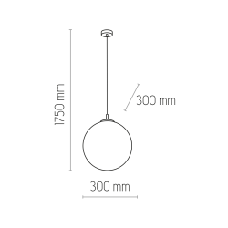 Large suspension boule opale plan