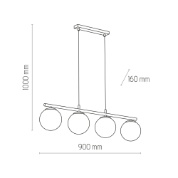 Grande suspension 4 boules plan